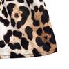 Autumn New Retro Leopard Print Sweet Chest Lace Up Doll Collar Shirt Top for Women