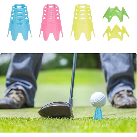 CHGCRAFT 17Pcs Golf Simulator Tees Plastic Golf Tee Golf Mat Tees Practice Golf Tees Perfect for Turf and Driving Range Indoor Claw Tee Mixed Color