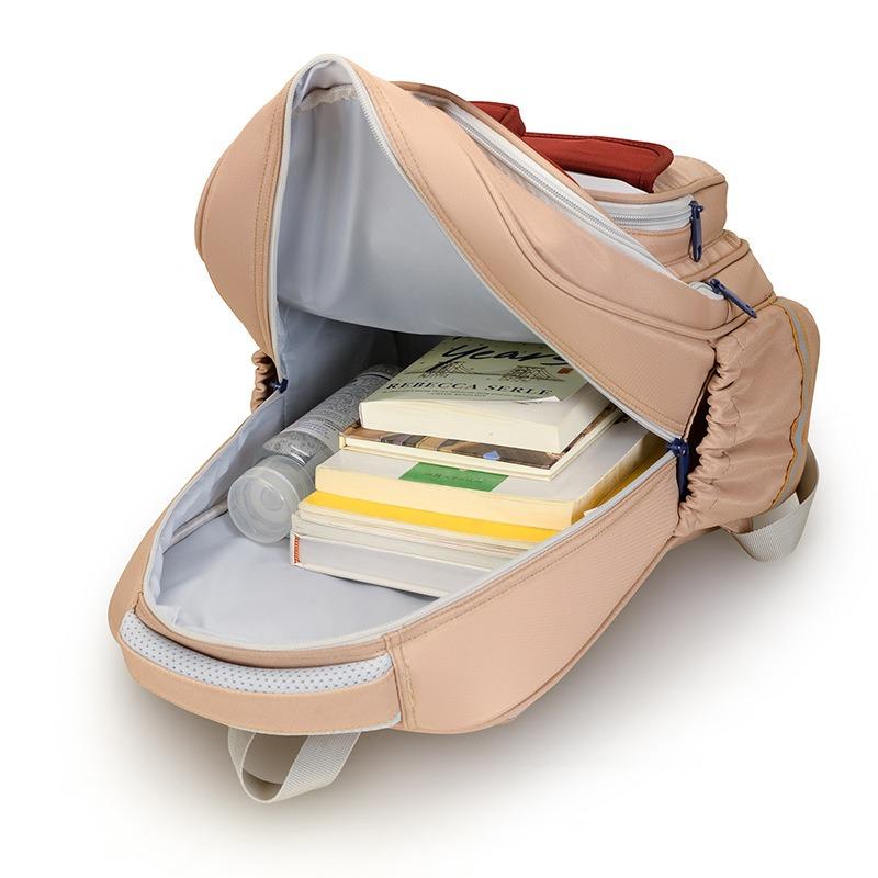 The new schoolbag is high-value, fresh and sweet, contrasting color splicing backpack, large-capacity backpack for kindergarten grade 1-3 students