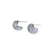 French Diamond-Studded Silver Bean Stud Earrings: Exquisite, Versatile, Cool Design