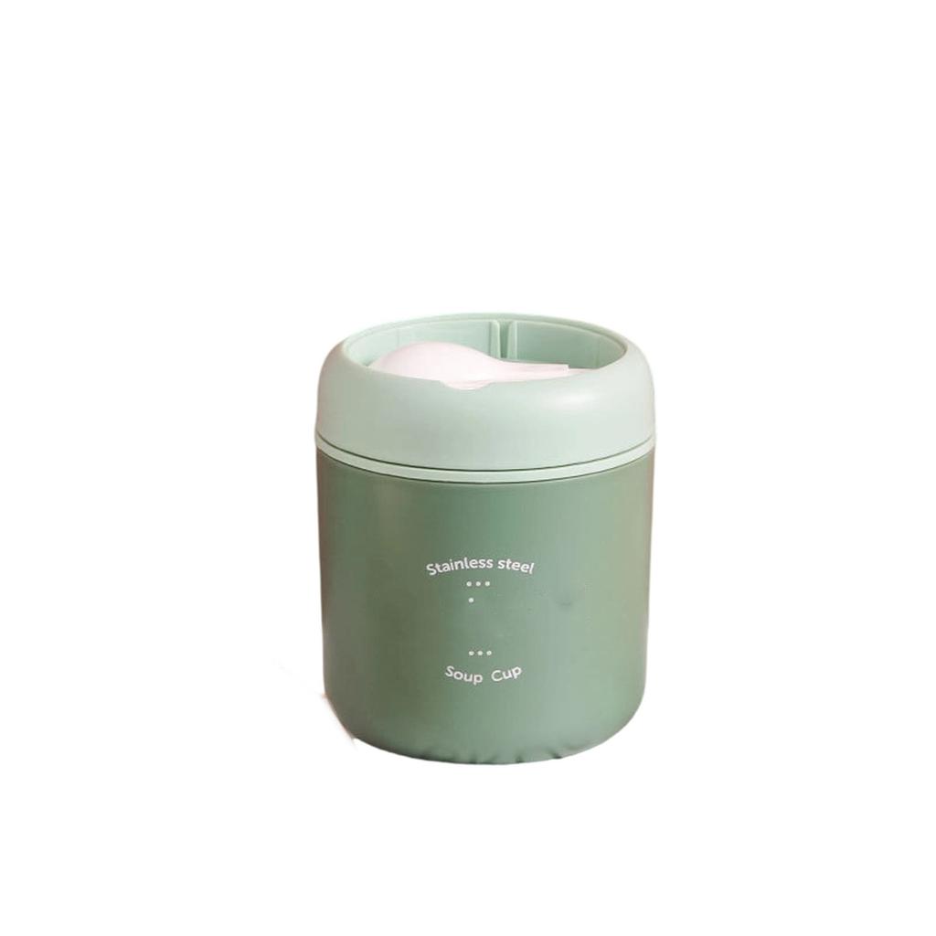 Stainless Steel Insulated Soup Container with Lid and Spoon Leakproof Vacuum Thermal Food Jar Japanese Style Portable Hot Cold Storage Cup