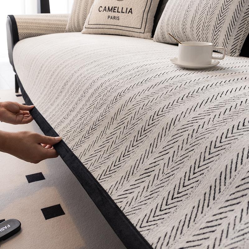 French Medieval Sofa Cushion Universal In All Seasons  New Seat Cushion Cover Cloth Non-Slip Light Luxury Straight Row Sofa Cover