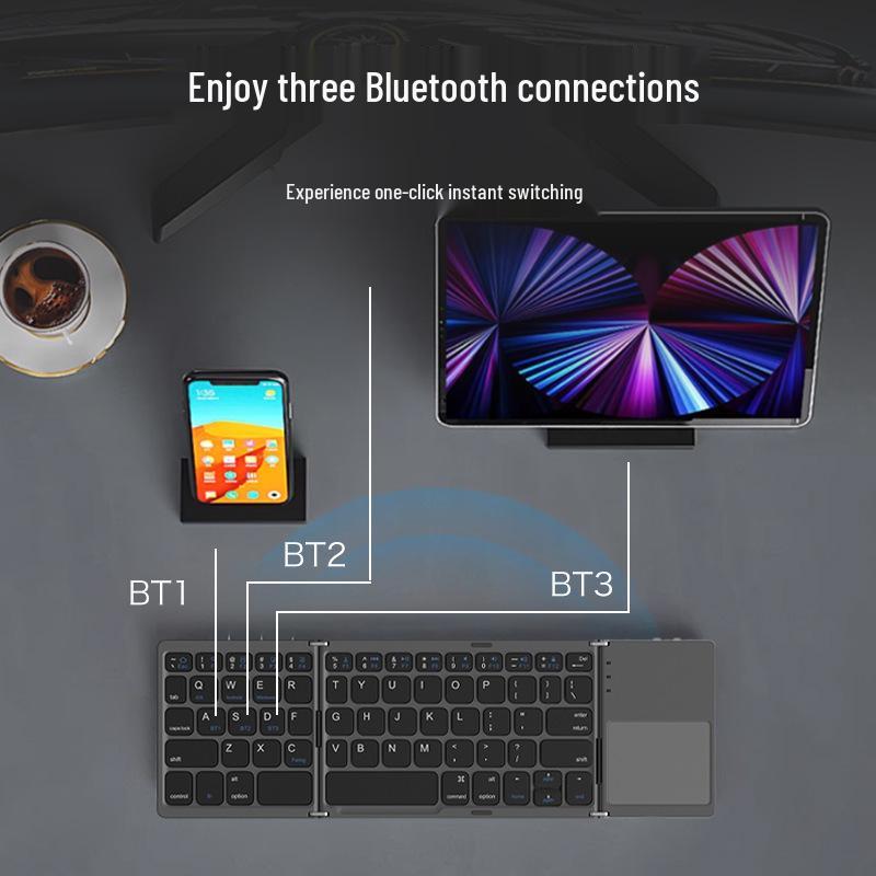 Ultra-Thin Bluetooth Keyboard: Silent, Portable, Compatible with Laptops, Tablets, and Phones