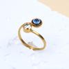 Edelstahl Böser Blick Verstellbare Ringe Bohemian Ethnischer Emaille Blauer Blick Fingerring für Damen Türkei Schmuck Geschenk