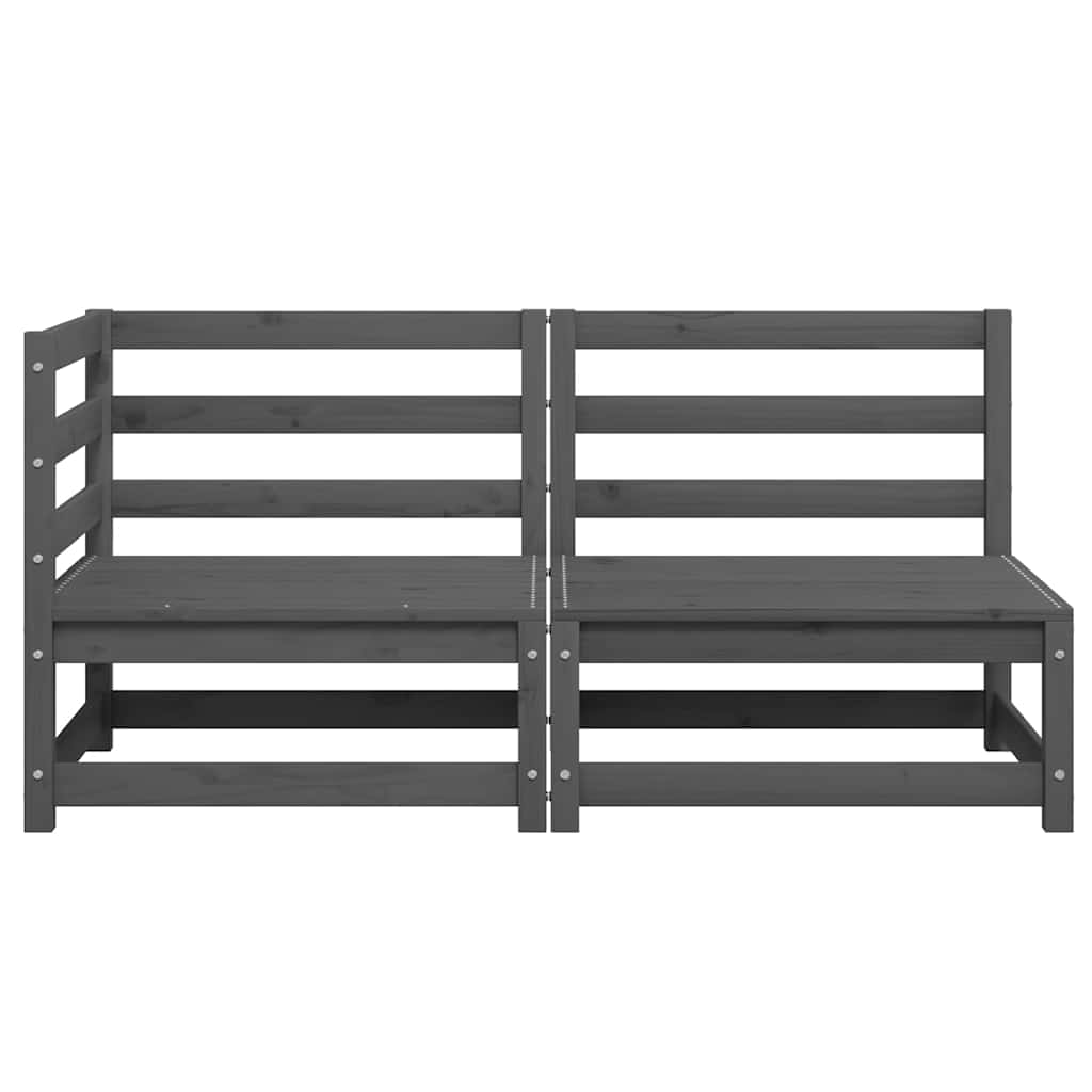 Vidaxl 2-Cz. Garden Lounge Furniture Set, Grey, Pine