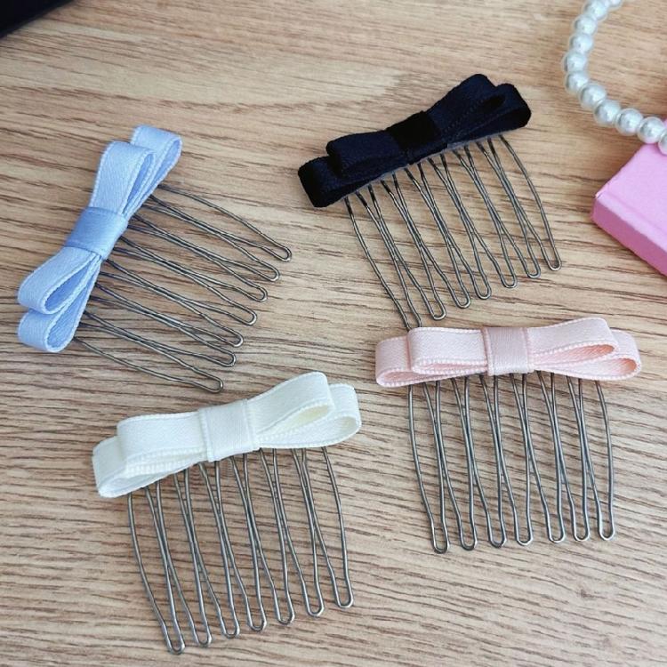 Elegant Sweet Girly Comb Bow Hair Clip Bow Bowknot 2000s-style Ribbon Bunches