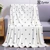 Classic Black Dot Ultra Soft Sherpa Fleece Blanket Fluffy Warm Halloween Cozy Throw for Sofa Couch Bedroom Gift All Season