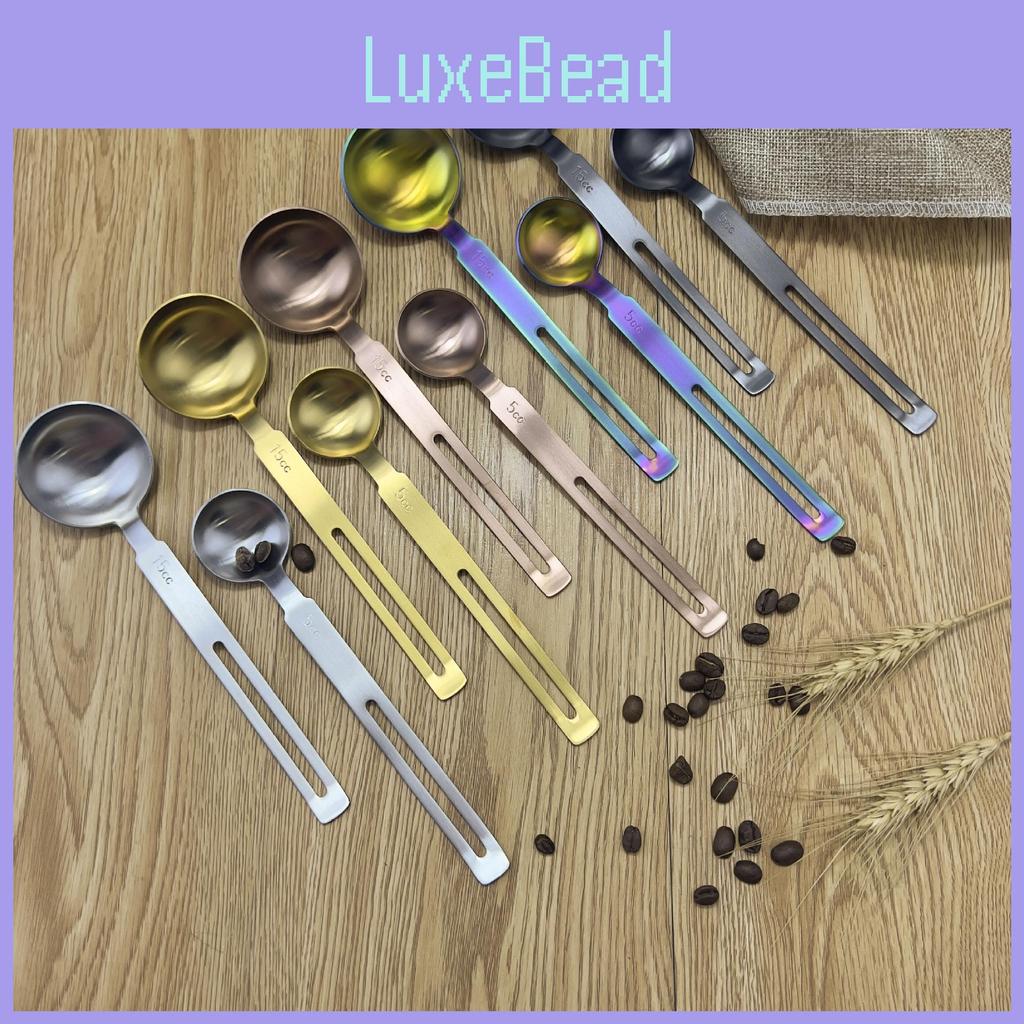 Elegant Silver And Colorful 304 Stainless Steel Long Handle Measuring Spoon Set