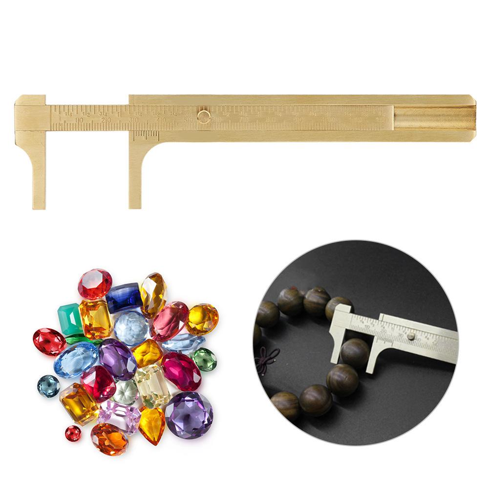 Double Scale Vernier Caliper Brass Jewelry Maker Measuring Ruler Authenticate Caliper120mm