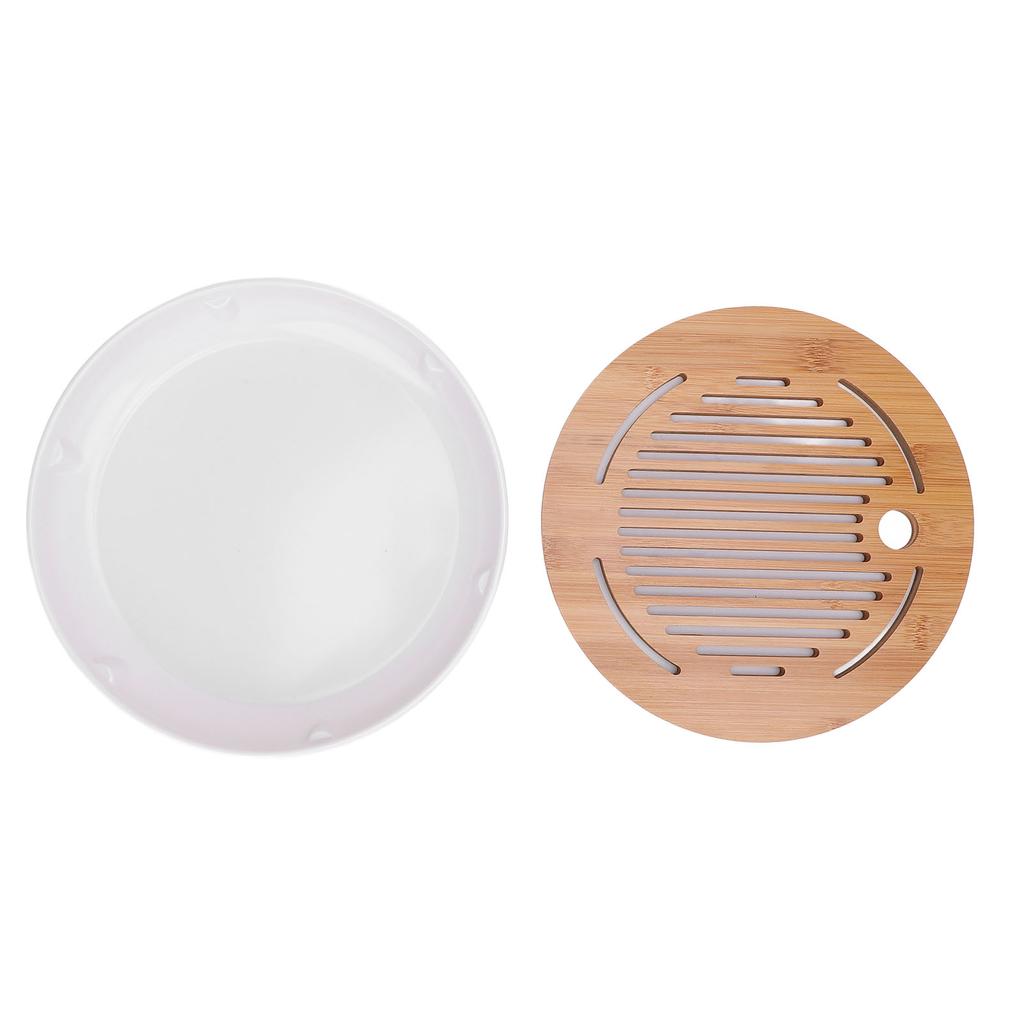 Tea Tray 10 Inch Round Shape Modern Stylish Chinese Kung Fu Tea Serving Tray for Home and Office