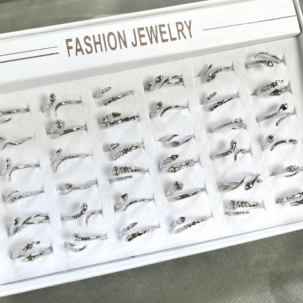 36Pcs Female open ring snake-shaped finger ring fashionable smooth surface simple ring
