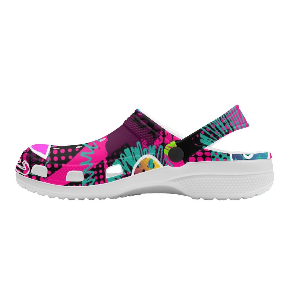 Printed EVA Garden Shoes for Women Men Lightweight Breathable Slip On Clogs Beach Pool Home Bathroom Sandals Soft Summer Wear