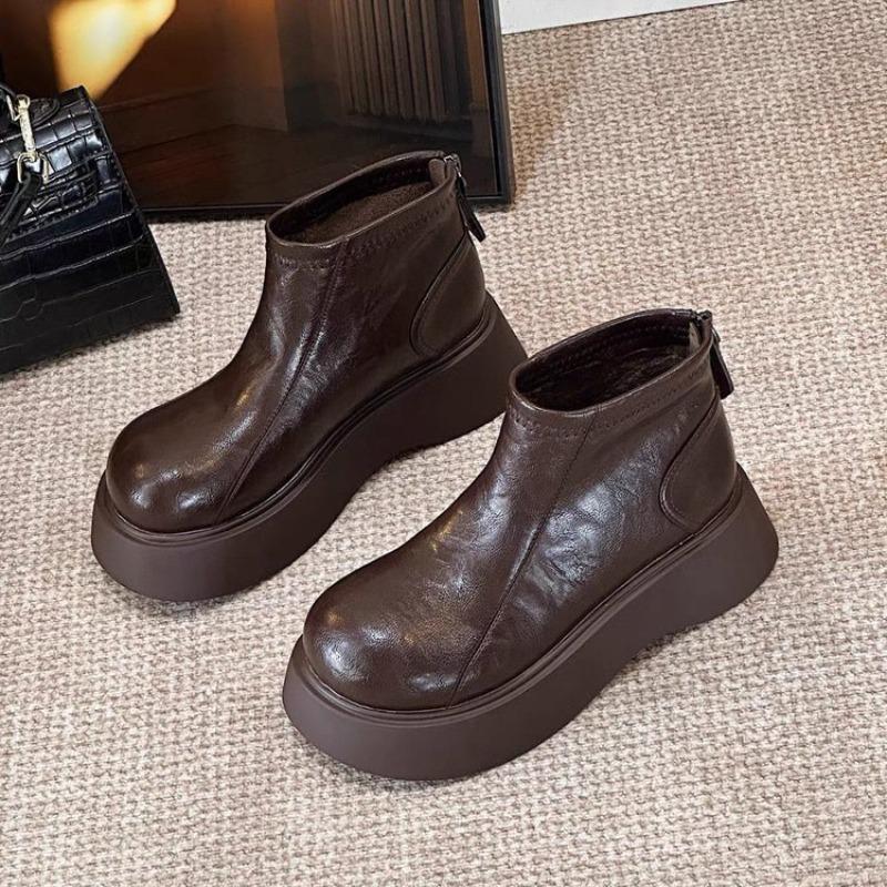 

Женские ботинки Мартина на толстой подошве с большим носком, новые универсальные удобные одинарные ботинки на осень и зиму, женские бархатные теплые короткие ботинки 40