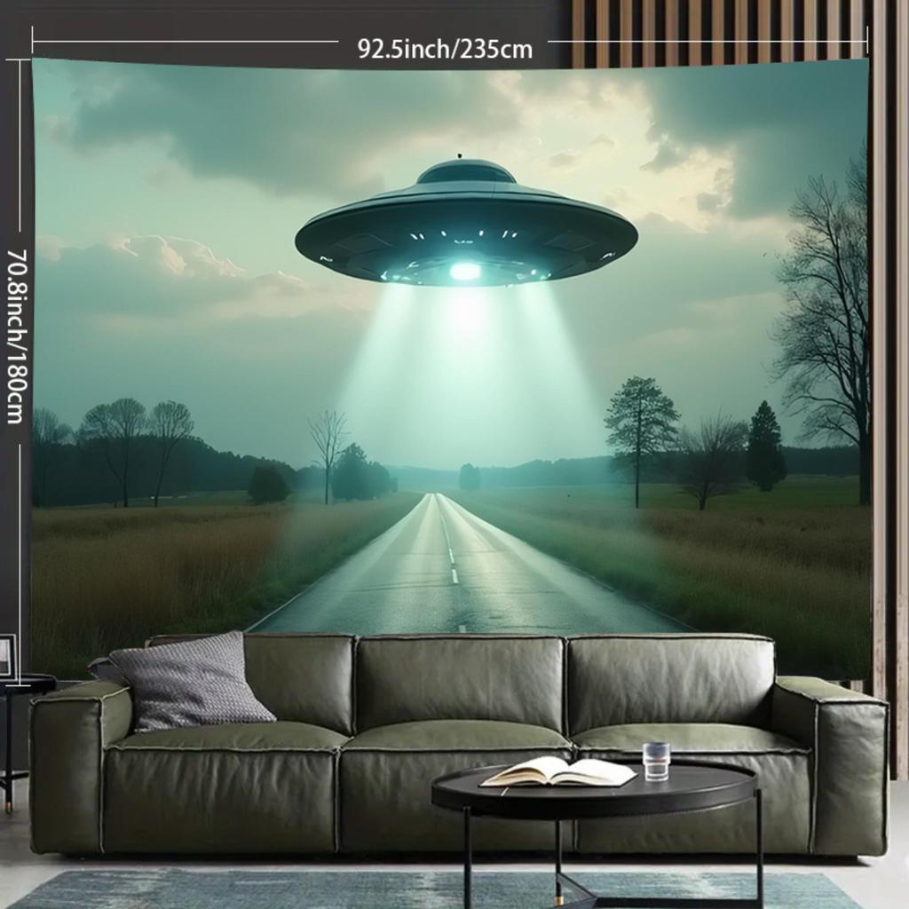 1 Alien Backdrop Banner - Durable For Birthday Anniversary Holiday UFO Alien Scene - Indoor/ Party Decor Decor Decor High Quality Print UFO