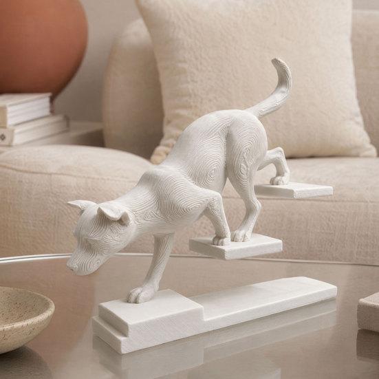 DYS 3D Printed Cat Dog Figurine, Stair Animal Sculpture, Cat/Dog Shape Stepping Artistic Desktop Ornament Gift