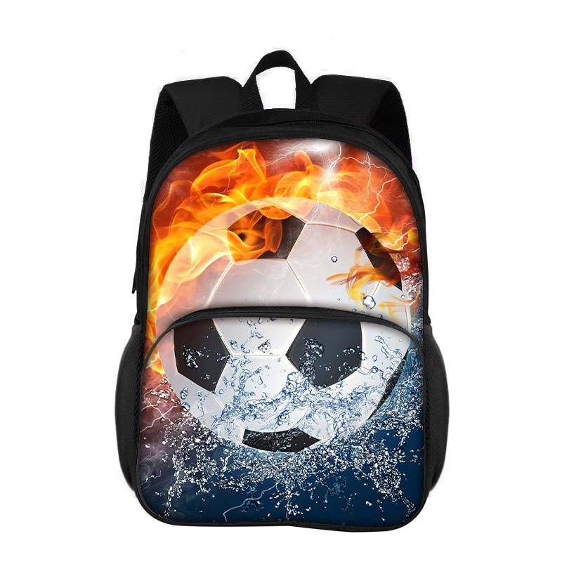 Soccer round front bag backpack, new sports style youth football print best partner for male and female students going to school