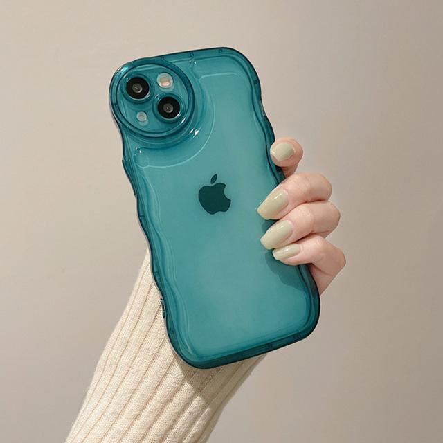 

Модный волнистый прозрачный силиконовый чехол для телефона для Iphone 12 13 11 Pro Max X Xr Xs Max яркий цвет, мягкий противоударный чехол-бампер For iPhone 13
