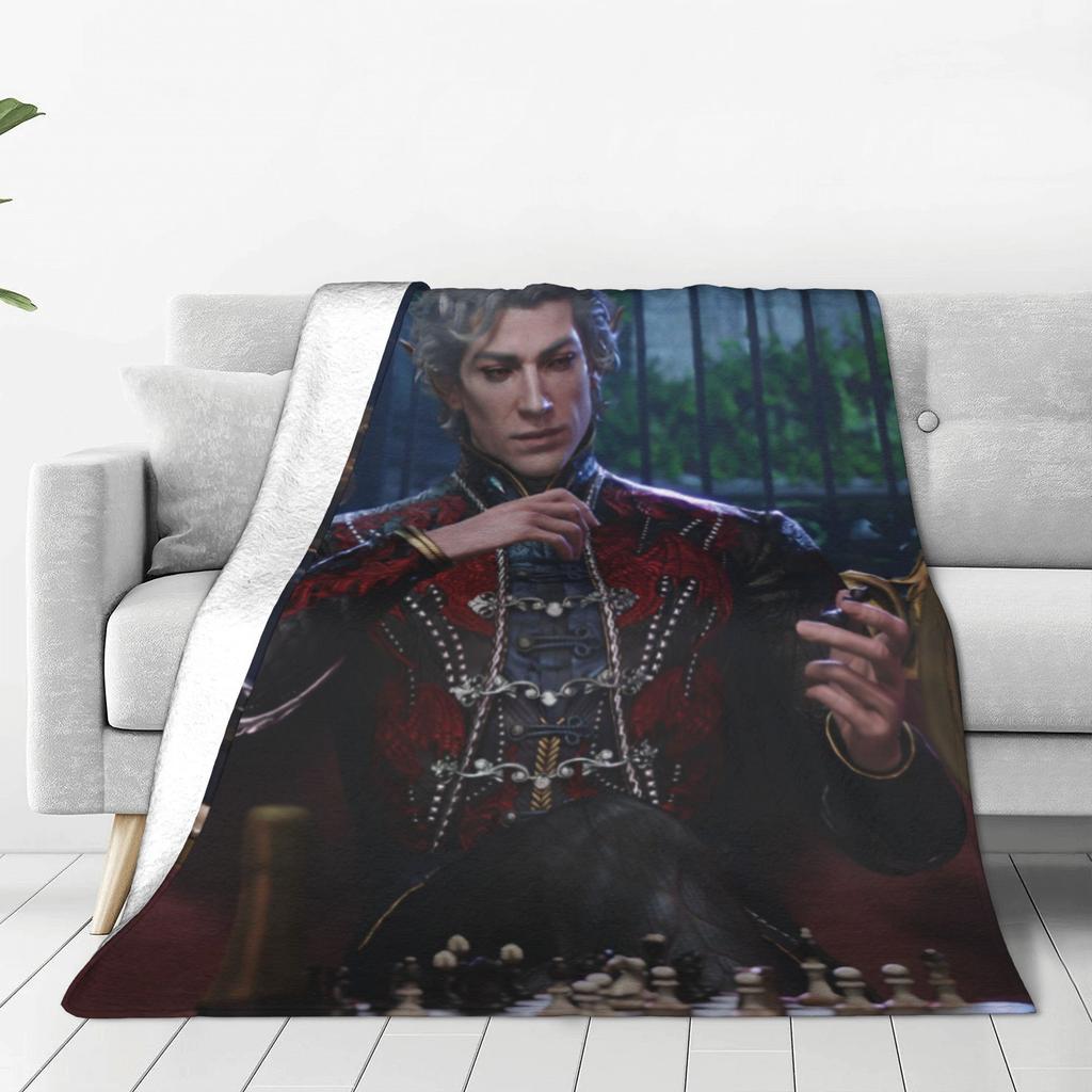 Astarion B-Baldurs Game Gate Flannel Blankets Vampire Character Awesome Throw Blanket Bedspreads 200x150cm Rug Piece Super Warm
