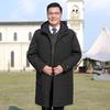 Men's Thickened Mid-Length Down Jacket for Middle-Aged and Elderly