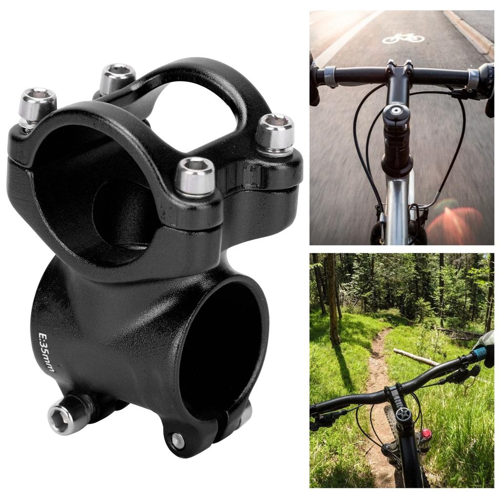 LUNJE 31.8x35mm Bike Handlebar Short Stem Riser Aluminum Alloy   Hollow Stem