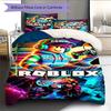 Roblox ,Pattern Bedding Quilt Set Quilt Cover Pillowcase Home Decoration Birthday Gift (1 * Duvet Cover + 2 * Pillowcase, Without Core)