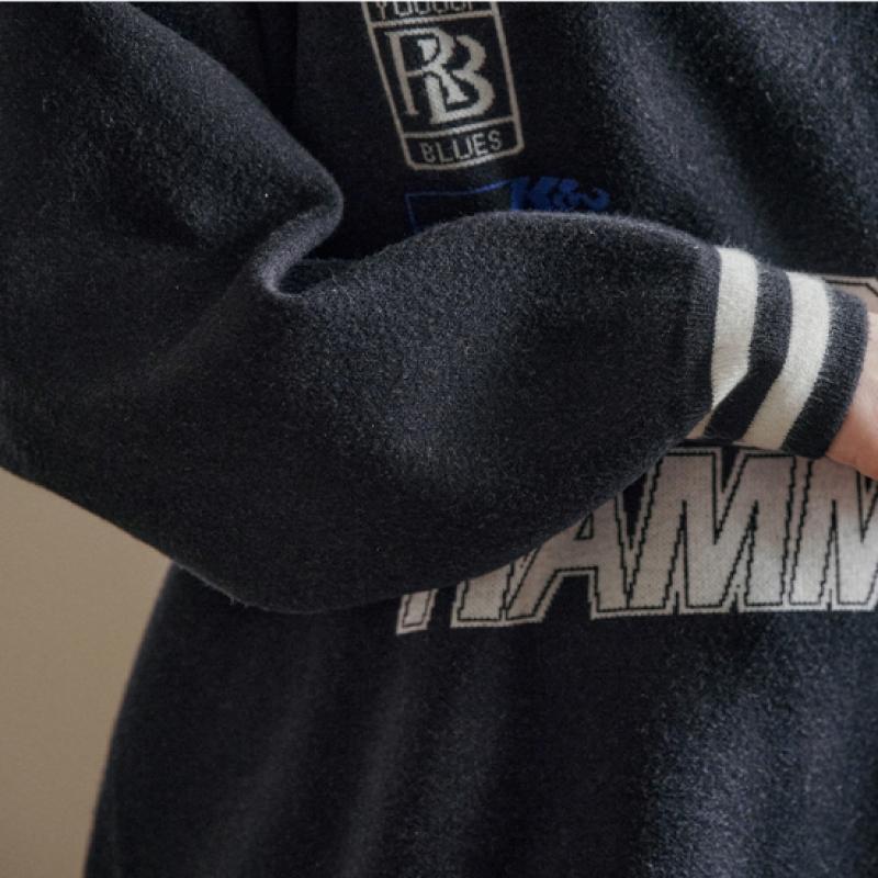 MAXZA Sporty V Neck oVersized Knit Zd11qk016na