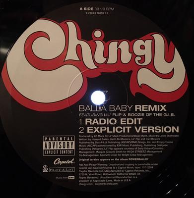 12-Zoll Schallplatte CHINGY - Balla Baby (Remix) SPRO18947 Capitol Records 2004 US Rap & Hip-Hop/R&B Gebraucht