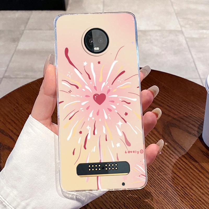 Jelly Casing For Motorola Moto Z3 Play Funda Coque Clear Silicone Soft TPU Back Cover Cute Cat Rabbit Heart Protective Case Capa