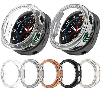 Bling PC Hollow Protector Case For Samsung Galaxy Watch8 40mm 44mm Diamond Crystal Case Hard Cover Protective Watch Shell Bumper