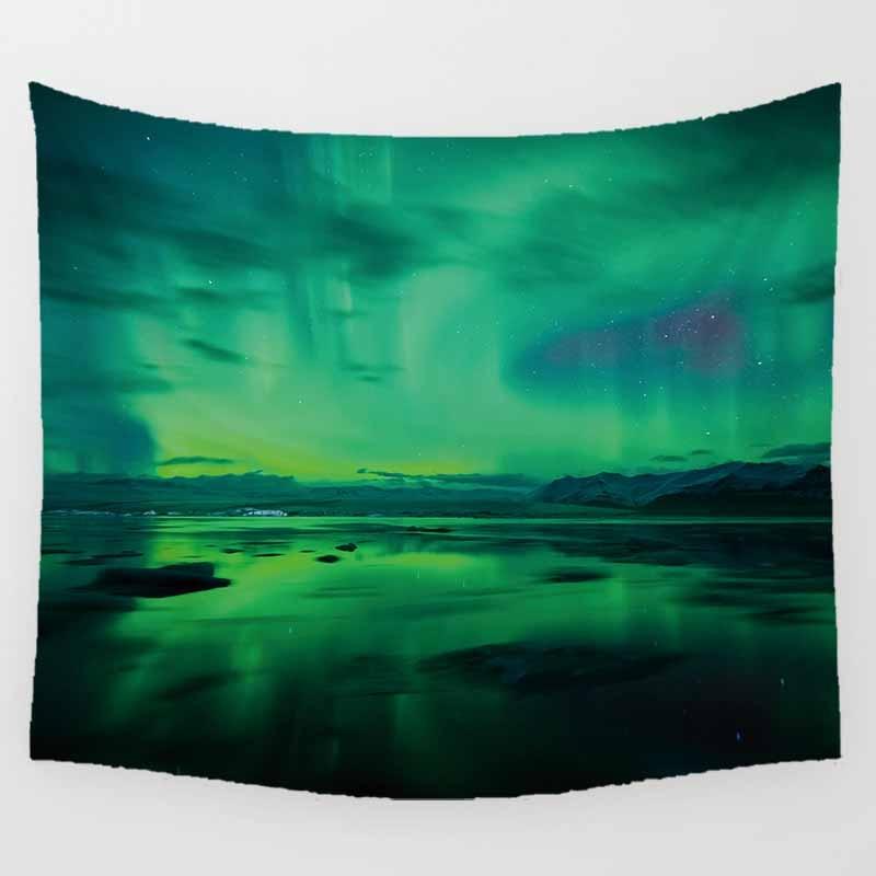 Night Sky Northern Lights Pattern Art Tapestry Home Decor Living Room Bedroom Festive Decor Accessories Background Wall Covering