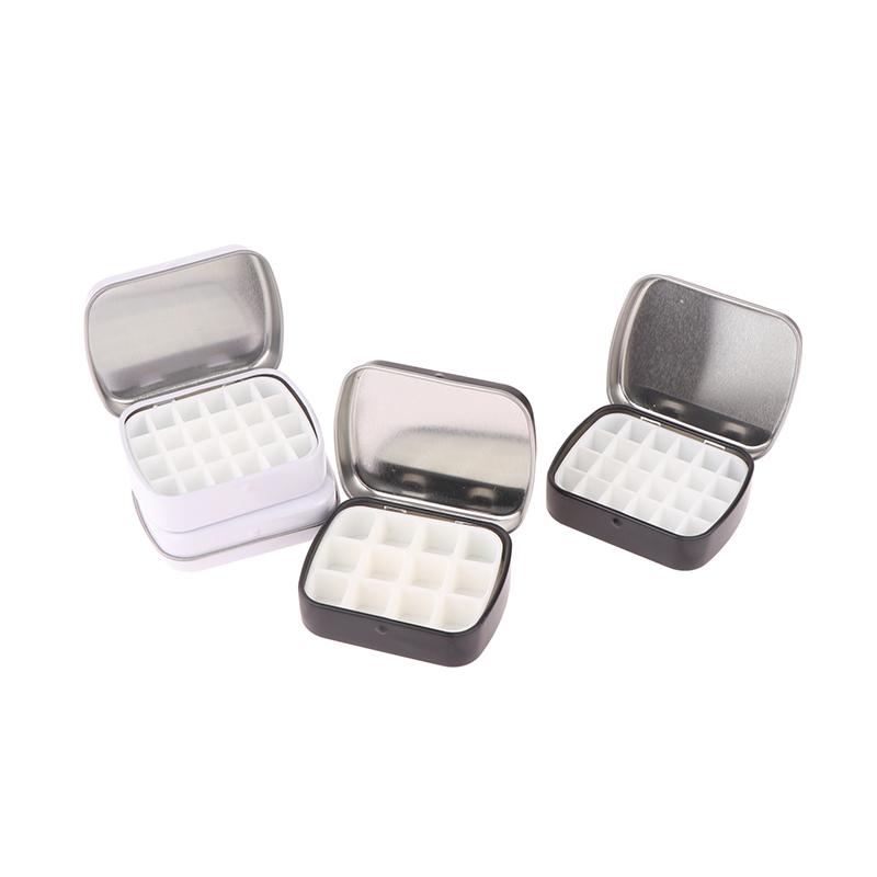Portable Empty Watercolor Tin Box 12/24 Grids Mini Watercolor Paint Palette Travel Painting Paint Tray Art Supplies