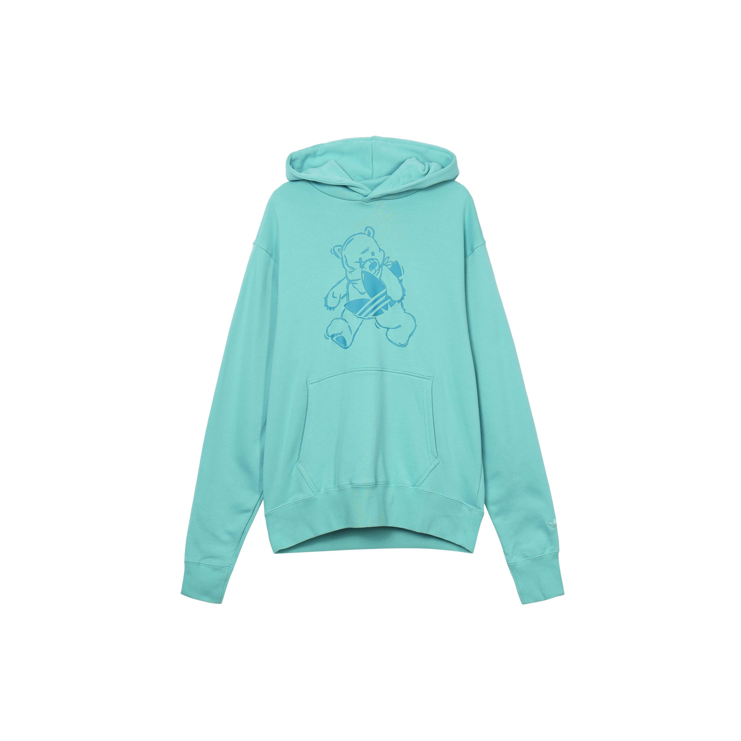 

Adidas Originals Толстовка с капюшоном и логотипом медведя-трилистника Пуловер с капюшоном унисекс мятно-синий HJ7822