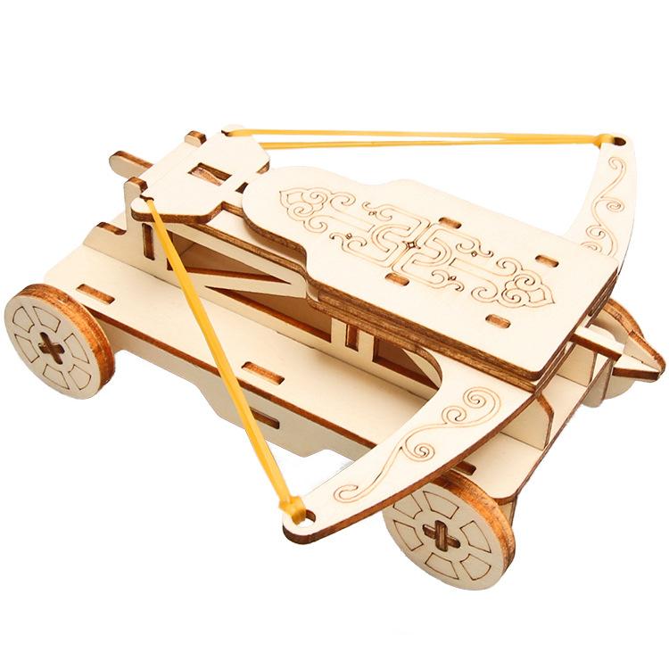Small Production Stone Machine Children's Handmade Material Bag Wooden Ming Students Chariot Siege Science Popularization Car