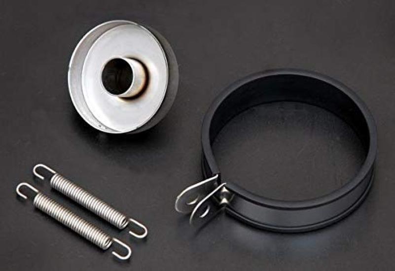 Realize Universal 100mm Diameter X Curl Type Titanium Motorcycle Easy Motorcycle Exhaust Muffler Band Silencer, 340mm, 60.5mm Diameter, C, Color,