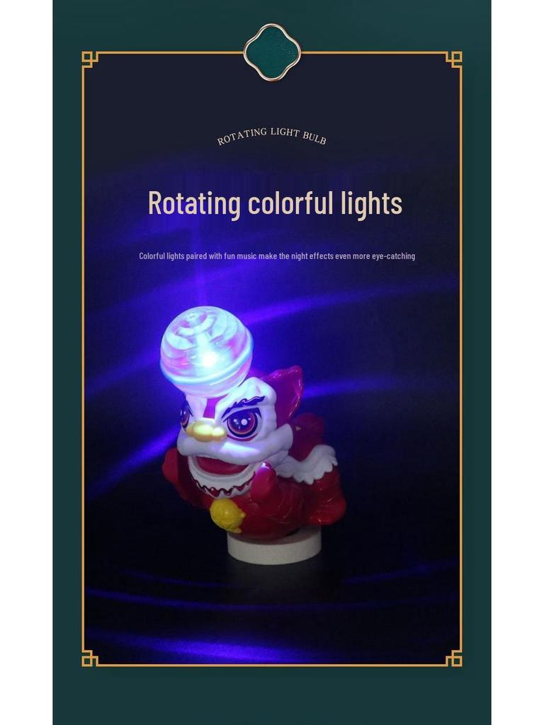 Electric Dancing Lion with Rotating Lights & Music - Toy for Kids | National Trend Lion Dance Birthday Gift