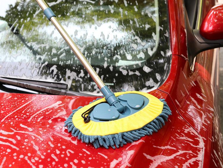 Star Moon Kitchen Chenille Dust & Water Absorbing Mop for Small Spaces, Bathroom Tiles, and Car Washes