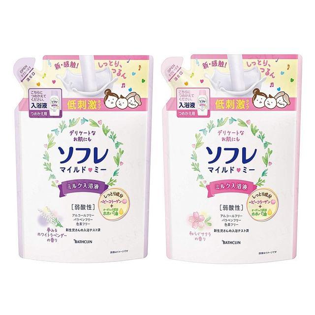 BATHCLIN - Sofre Mild Me Milk Bath Liquid Refill 600ml - 2 Types Relaxing Sakura