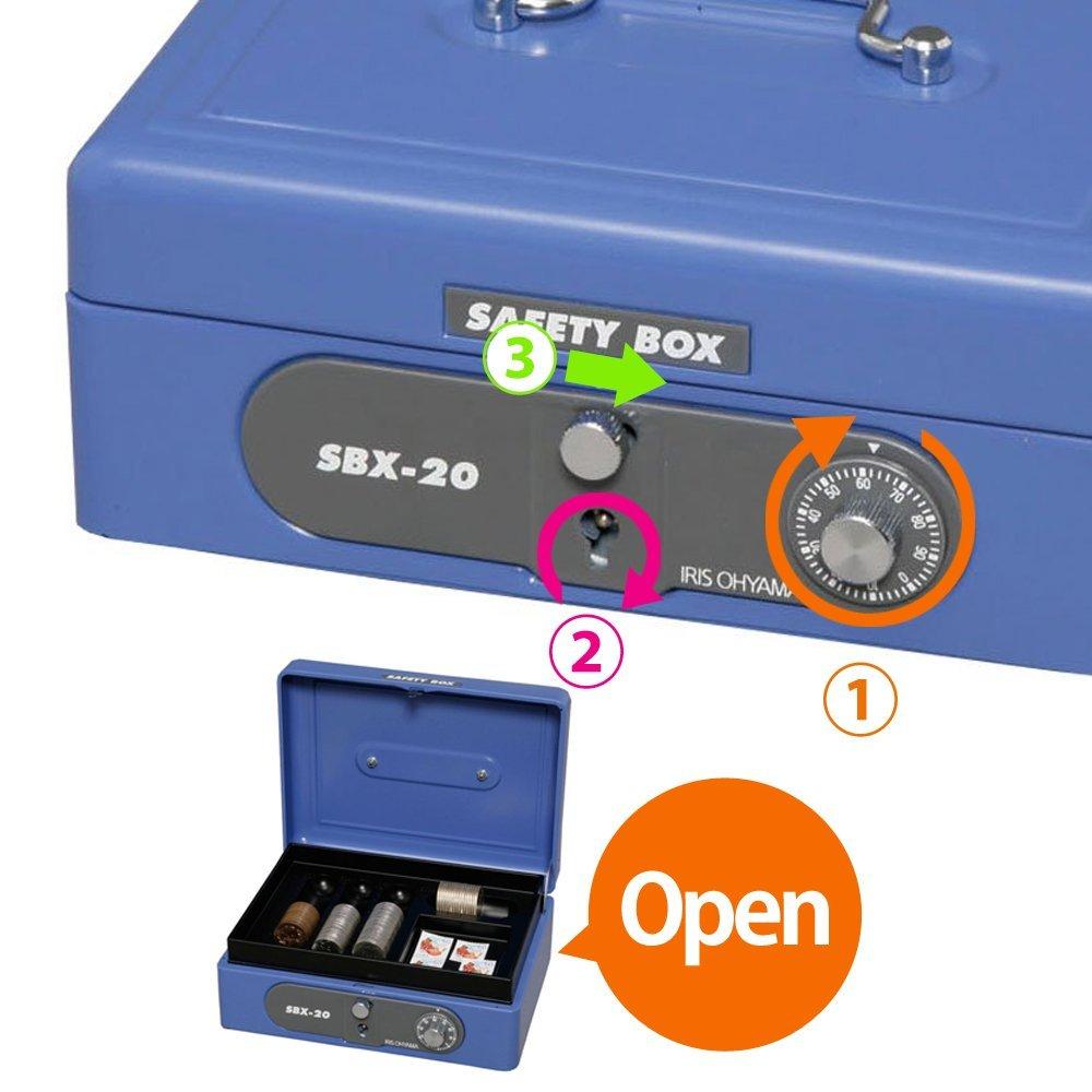 IRIS OHYAMA Sikker Håndholdt Sikker Kombinasjonslås Dobbeltlås A6 Kompakt Blå SBX-A6