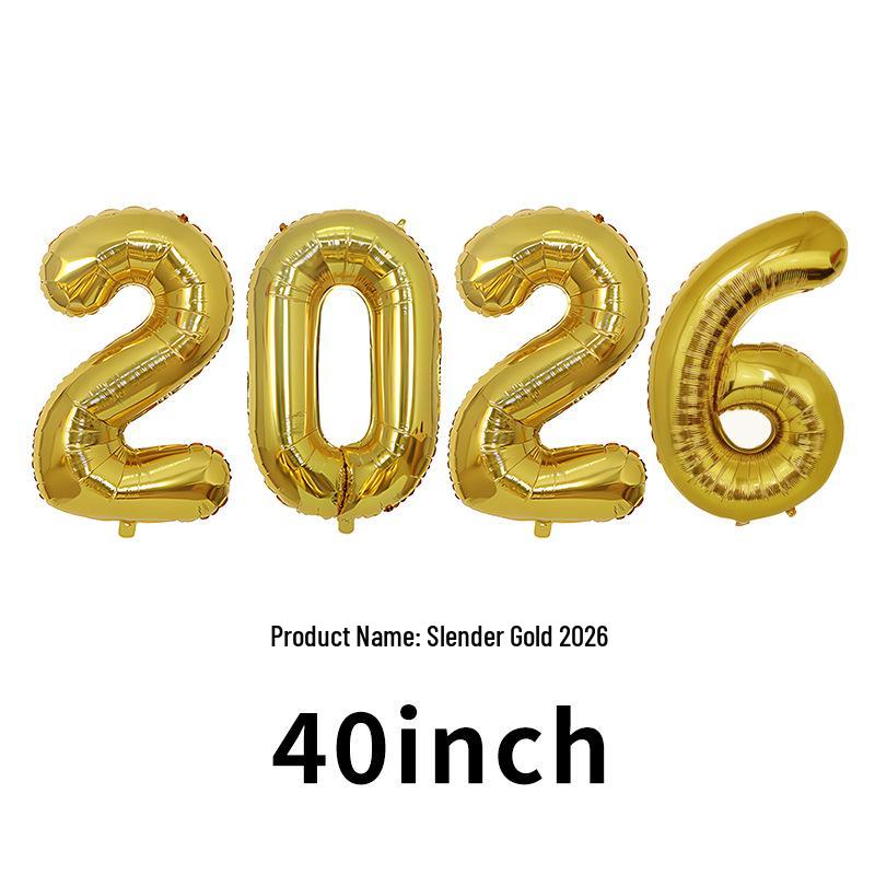 2026 Large Foil Number Balloons Set: 32'' & 40'' for New Year's Celebrations