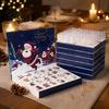 Santa Claus Theme Box Christmas Countdown Gift Packaging Box, Xmas Advent Calendar with 24 Slots, DIY Fillable Empty Present Storage Party Supplies