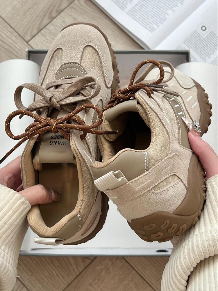 

[Странный эстетизм] Кожаные женские ботинки на толстой подошве, увеличивающие рост, 2025 осень-зима, новые, спортивные и повседневные, для моральной подготовки ш 40