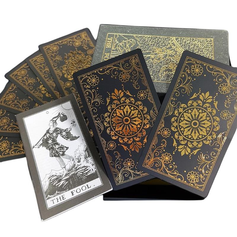 New Arrival Tarot Cards With Gold Foil Waterproof Plastic Pvc Playing Cards For Tabletop Games