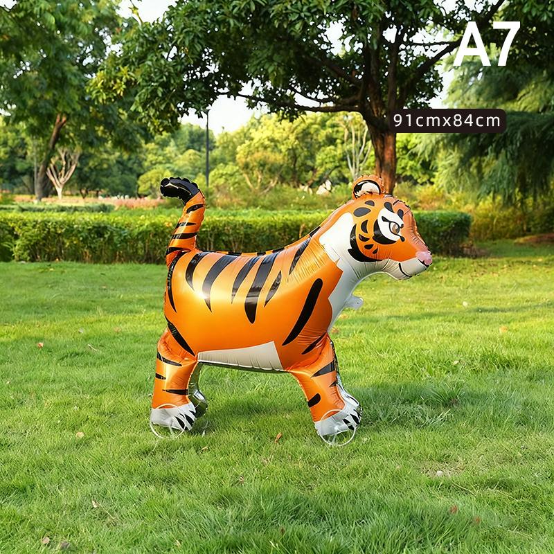 4D Cartoon Foil Balloons Elephant Stand Walking Balloon With Wheel For Kids Birthday Party Decoration Baby Shower