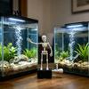 Halloween Aquarium Decorations Dancing Skeleton, Bubble Driven Moving Joints Skeleton Fish Tank Ornament Ornament, Realistic Swing Skull for