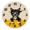 Superior-Grade Cute Cat Illustration First-Class Wooden Superior-Grade Wall Superior-Grade Clock 10-16Inch High-Standard Silent Superior-Grade