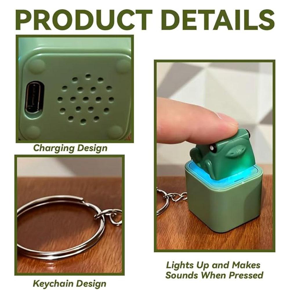 Frog Croaking Fidget Toy Frog Croaking Keychain With Sound LED lights Stuff Fun Gift for Kids Boys Girls