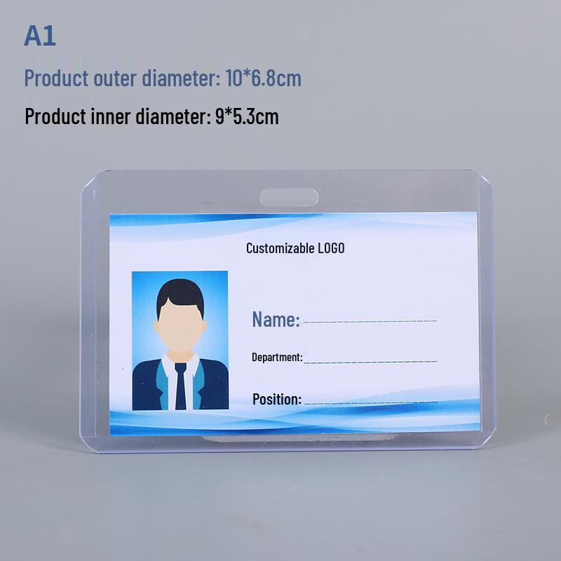 Large Transparent PVC ID Badge Holder with Lanyard for Work, Guest, Exhibition, and Conference