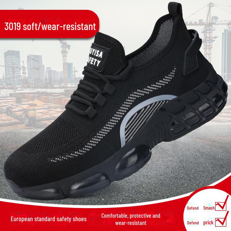 Pantofi de siguranță pentru bărbați ușori cu vârf de oțel - design anti-zdrobire, anti-punctură, cu cataramă rotativă pentru lucrări de construcții de toamnă/iarnă