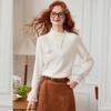 Women's French Elegant Pearl Floral Knit Sweater