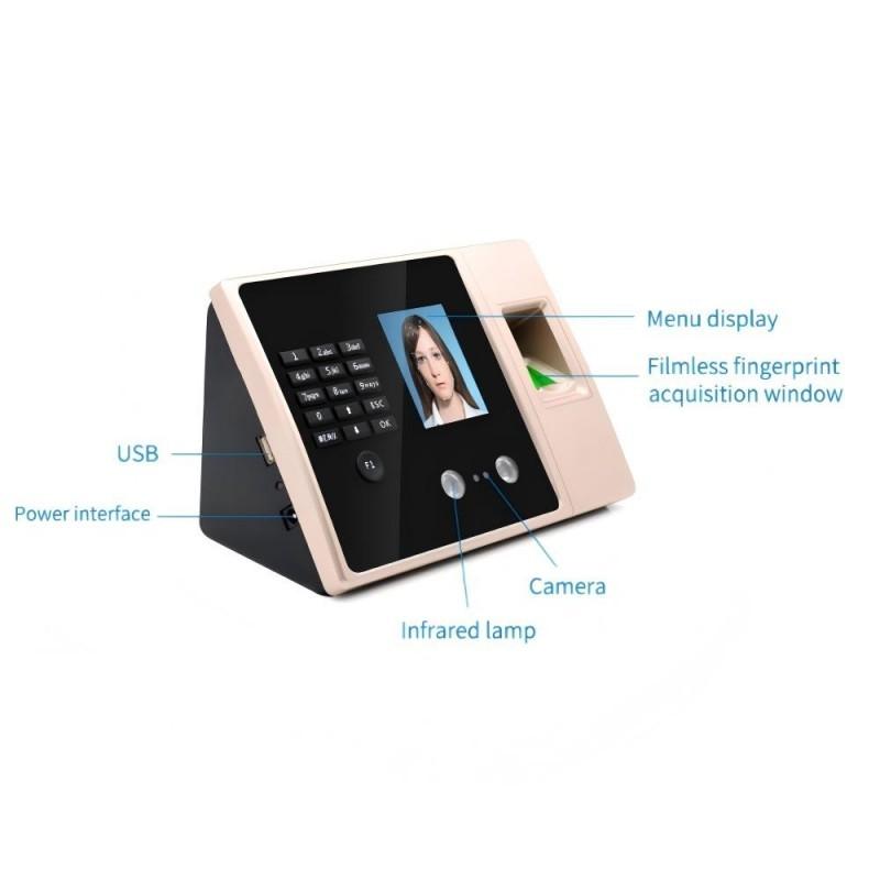 Facial Attendance Fingerprint Recognition Password Unlock Voice Prompt No Software UDisk FAT32 Format Direct Export EXCEL Report